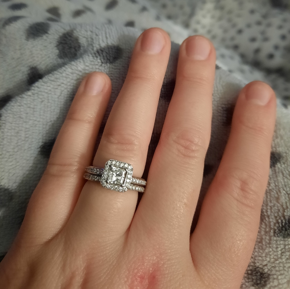 Wedding set 14k White Gold